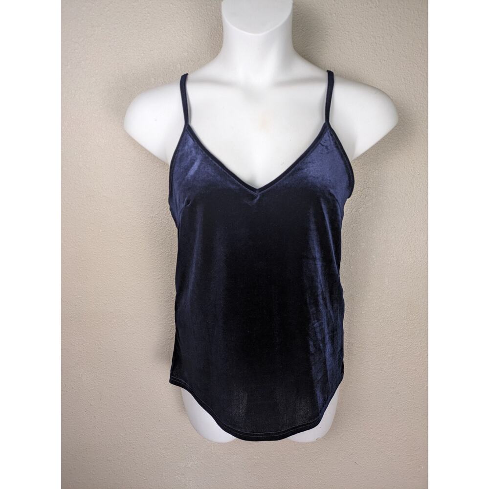 Velvet Tank Top Women Size Medium Navy Blue Goth Whimsigoth Dark Romance Witchy